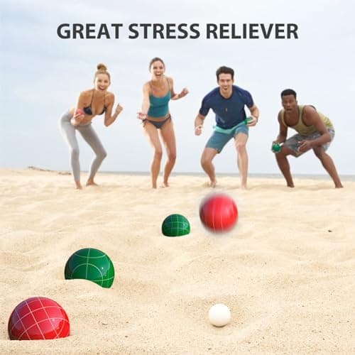Trademark Innovations Tournament Bocce Ball Set with Carrying Case - 107mm thumbnail 4