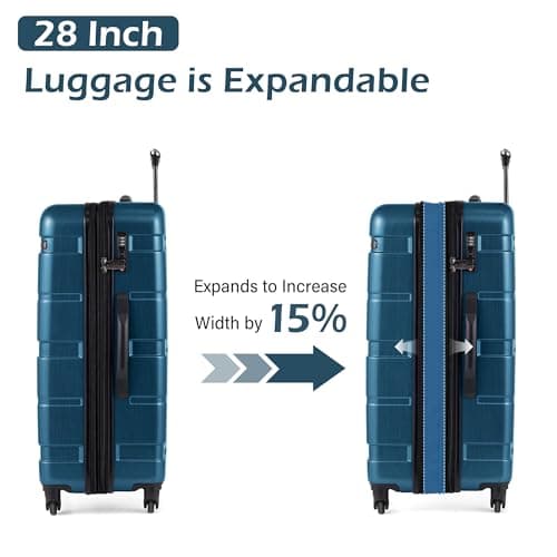 Coolife Expandable Hardside 28-Inch Checked Luggage thumbnail 4