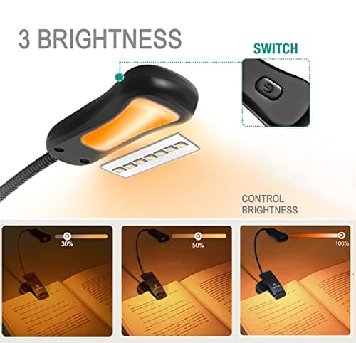 Vekkia Amber Rechargeable 7 Led Eye Care Book Light thumbnail 2