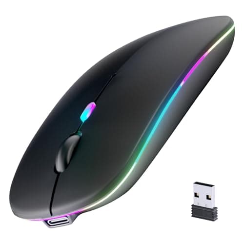 Wireless Bluetooth Mouse, Rechargeable, LED