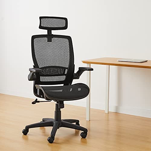 Amazon Basics Ergonomic High-Back Mesh Office Chair with Flip-Up Armrests thumbnail 2