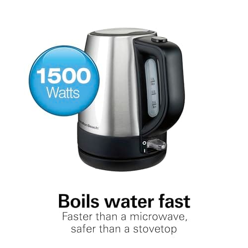 Hamilton Beach 1 Liter Electric Tea Kettle, Water Boiler & Heater thumbnail 2