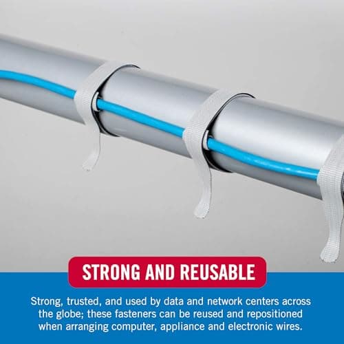 VELCRO Brand ONE-WRAP Cable Ties, 100-Pack, 8x1/2" Black thumbnail 5