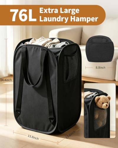 OYREL Collapsible Mesh Laundry Basket Backpack thumbnail 2