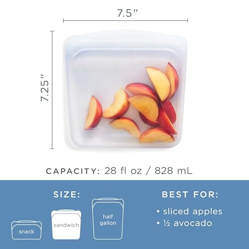 Stasher Silicone Reusable Sandwich Bag (28 oz, Clear) thumbnail 2