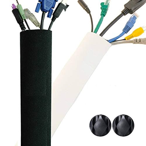 Premium 63-Inch Neoprene Cable Management Sleeve, Black/White Reversible - image 1
