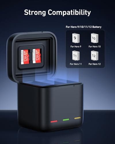 TELESIN Battery Charger Kit for GoPro (2 Batteries + Triple Charger) thumbnail 4