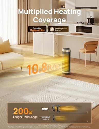 Dreo Space Heater Solaris 318 with 70° Oscillation thumbnail 3