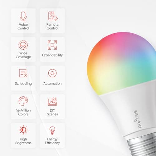 Sengled Zigbee Smart Light Bulbs Color Changing A19 (2-Pack) thumbnail 2