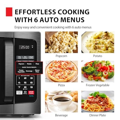 TOSHIBA Microwave Oven, 0.9 Cu.Ft, 900W, Black Stainless Steel thumbnail 3