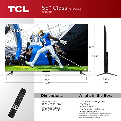 TCL 55-Inch Q65 QLED 4K Smart TV with Google TV thumbnail 4