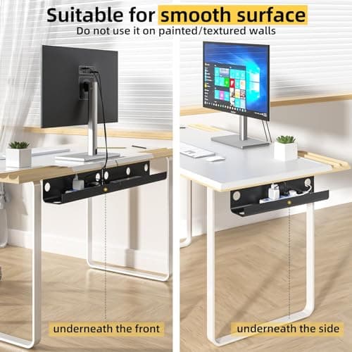 Yecaye Under Desk Cable Management Tray (2-Pack) thumbnail 5