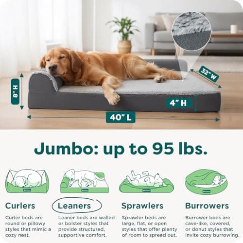 Furhaven Orthopedic L-Shaped Chaise Dog Bed thumbnail 3