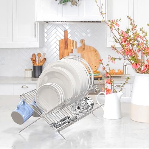 Simple Houseware Collapsible Dish Drying Rack thumbnail 5