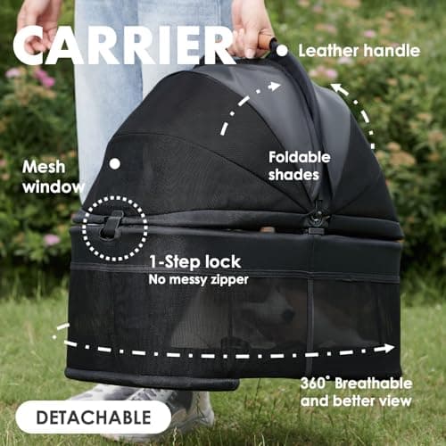 Zoosky 3-in-1 Pet Stroller with Removable Carrier thumbnail 5