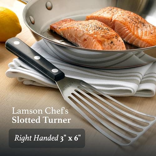 Lamson Stainless Steel Slotted Fish Turner (3x6-Inch, Walnut Handle) thumbnail 2