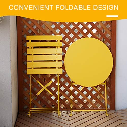 Grand Patio 3-Piece Bistro Set with Folding Chairs thumbnail 5