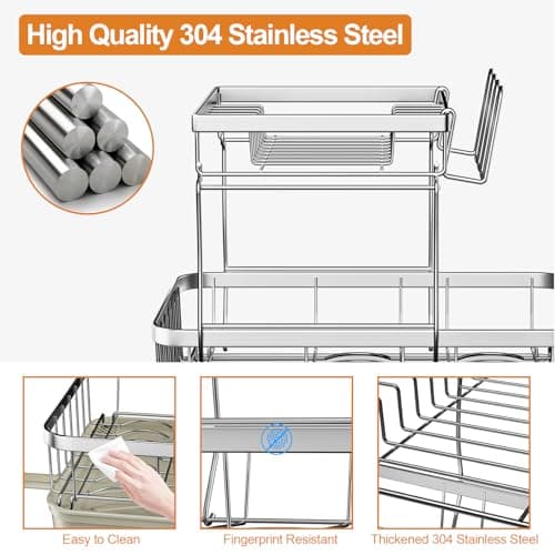 iSPECLE 2-Tier 304 Stainless Steel Dish Rack thumbnail 4