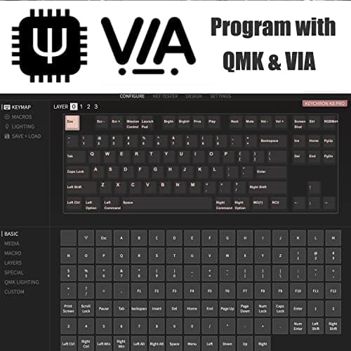 Keychron K8 Pro QMK/VIA Wireless Mechanical Keyboard (Gateron Pro Brown) thumbnail 5