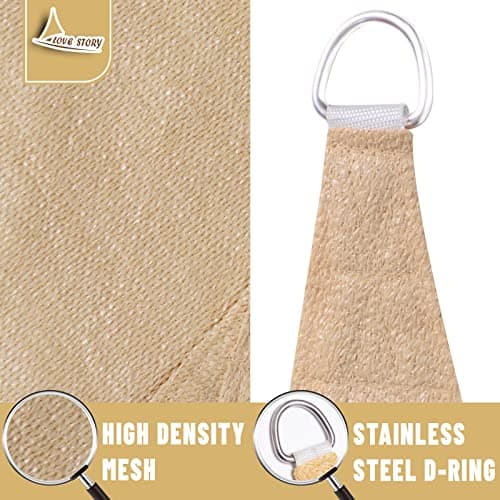 Shatex 90% UV Block Sun Shade Sail 12' x 12' Triangle thumbnail 5