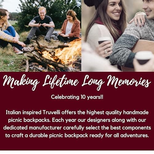 Truvelli Picnic Backpack for 2 with Blanket - 12-in-1 Insulated Set thumbnail 2