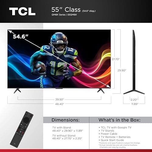 TCL 55-Inch QM6K Mini-LED QLED 4K Smart TV thumbnail 3