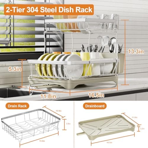 iSPECLE 2-Tier 304 Stainless Steel Dish Rack thumbnail 3