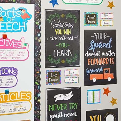 Juvale 20-Pack Motivational Classroom Posters - Chalkboard-Style Growth Mindset Wall Decor thumbnail 2