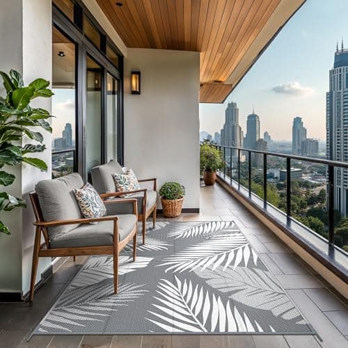 GENIMO Outdoor Rug 5x8 Waterproof Reversible Plastic Straw Mat thumbnail 4