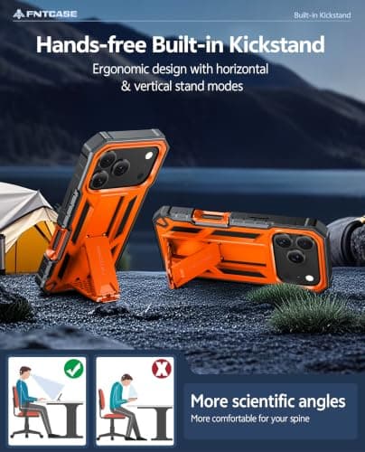 FNTCASE for iPhone 18 Pro Max / 17 Pro Max Case with Kickstand thumbnail 5