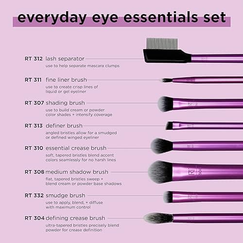 Real Techniques Everyday Eye Essentials Brush Set (8 Piece) thumbnail 3