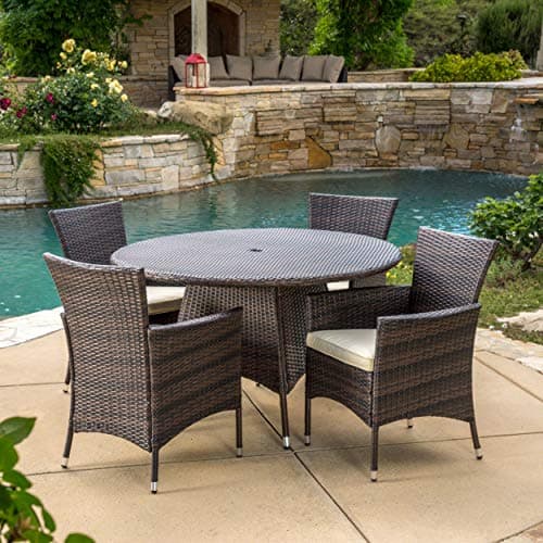 Christopher Knight Home Doris Outdoor Wicker Dining Set, 7-Piece thumbnail 4