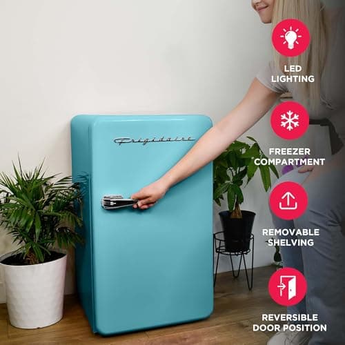 Frigidaire EFR372-BLUE 3.2 Cu Ft Blue Retro Compact Rounded Corner Premium Mini Fridge thumbnail 4