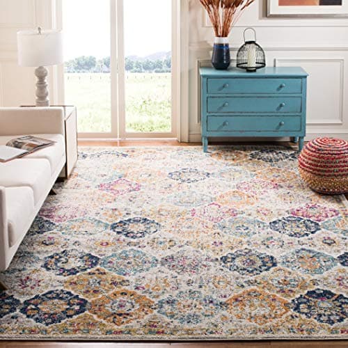 Safavieh Madison Collection Boho Chic Distressed Rug (8x10, Cream/Multi) - image 1