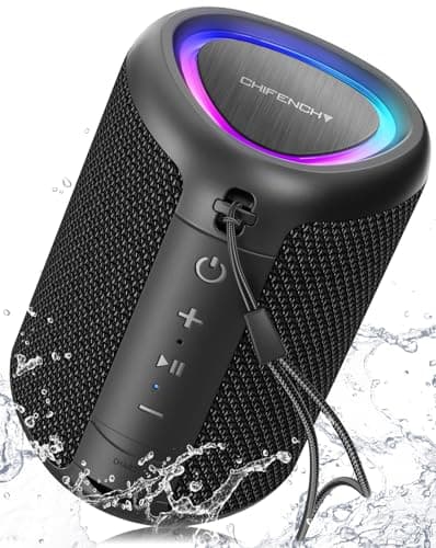 Portable Bluetooth Speaker Beach Essentials: Powerful Crystal Clear Sound/Dynamic Light/IPX5 Waterproof/All Day Playtime/Wireless BT 5.3/TWS Paring