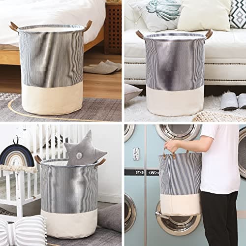 Sea Team Collapsible Canvas Laundry Tote Basket thumbnail 5