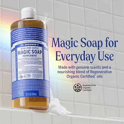 Dr. Bronner's Pure-Castile Liquid Soap, Peppermint (32 oz) thumbnail 2