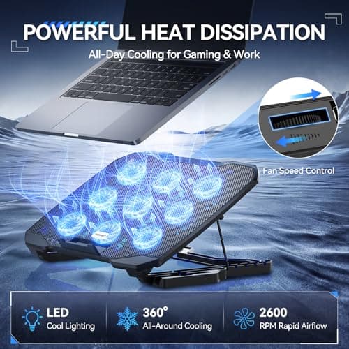 TECKNET Laptop Cooling Pad with Phone Stand thumbnail 2