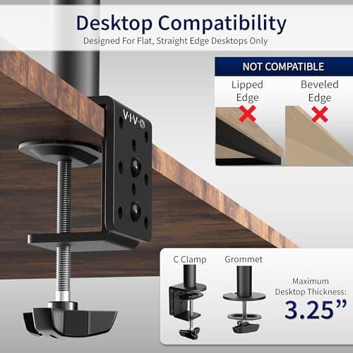 VIVO Single Monitor Arm, Ultrawide Desk Mount (STAND-V001) thumbnail 5