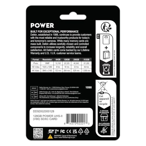 Delkin Devices Power SDXC UHS-II V90 128GB thumbnail 2