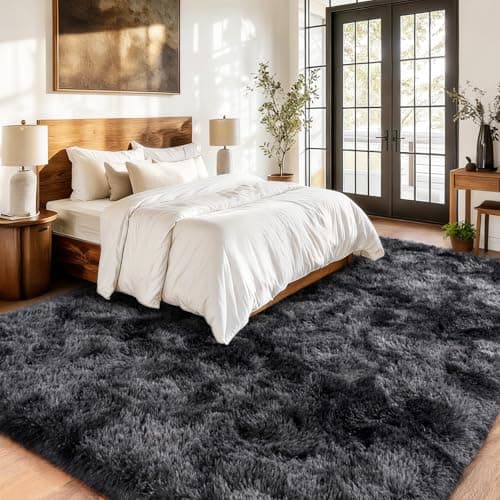 Gorilla Grip Soft Faux Fur Area Rug (4x6, Steel Gray) thumbnail 4