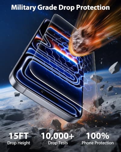 Mkeke 3 Pack Screen Protector for iPhone 18 Pro Max, 9H+ Tempered Glass thumbnail 3