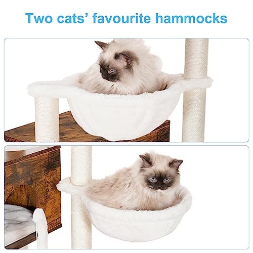 Hey-Brother Extra Big Cat Tree with Feeding Bowl, 64.2-Inch thumbnail 5