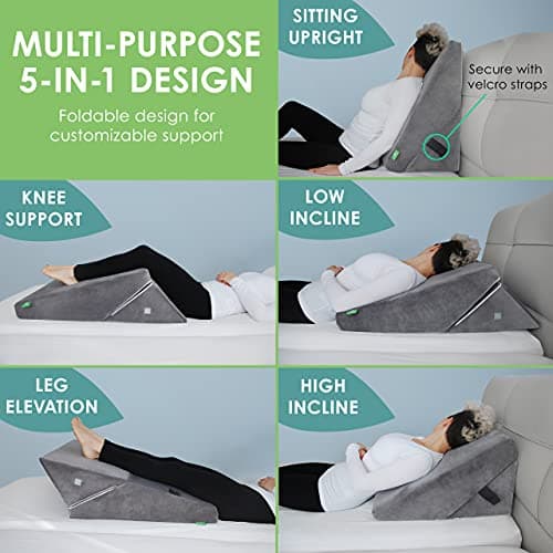 Cushy Form Wedge Pillow for Sleeping - Memory Foam Bed Support thumbnail 3