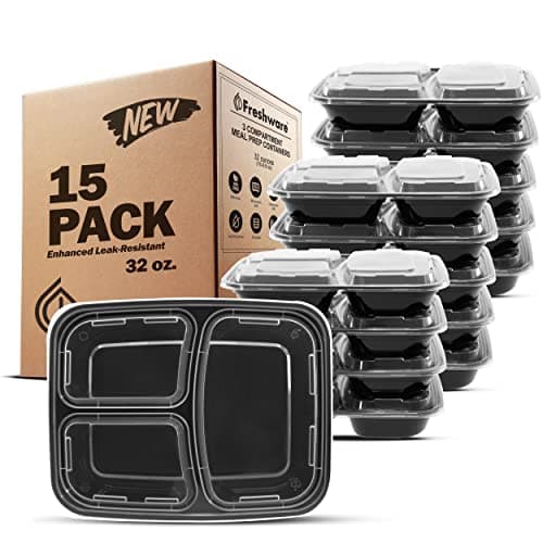 Freshware 15-Pack 3-Compartment Containers - image 1