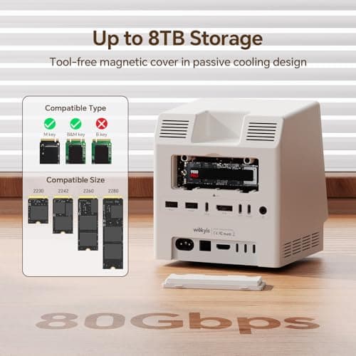Wokyis M5 Retro Dock Station for Mac mini M4, M5, and M6 with 80Gbps M.2 NVMe and Cooling thumbnail 4