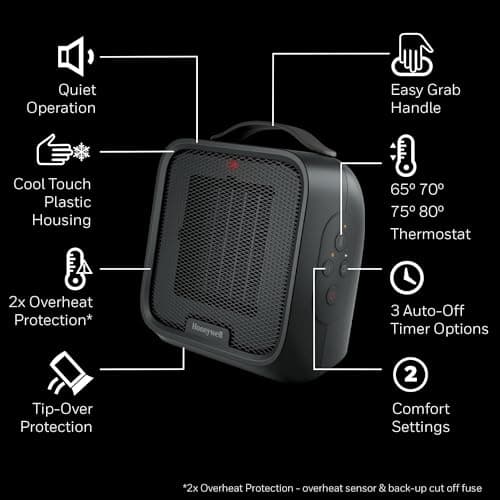 Honeywell UberHeat Plus Ceramic Heater HCE220B thumbnail 4