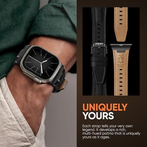 Suitisbest Leather Bands Compatible for Apple Watch Ultra Band thumbnail 5