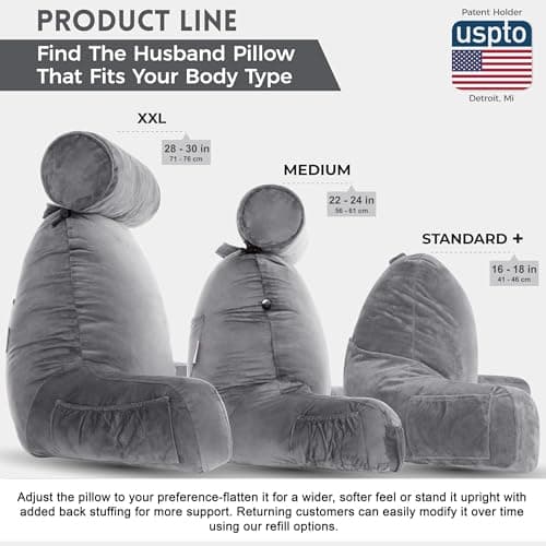 Husband Pillow XXL Reading Pillow with Arms thumbnail 4