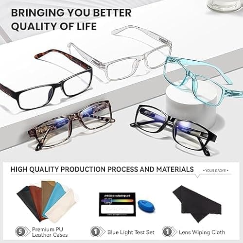 GAOYE 5-Pack Blue Light Blocking Glasses thumbnail 5